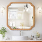 Ferytane Square Natural Wood Mirror 24X24 Inch, Wood Mirror by FerytangeHome
