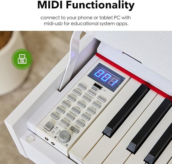 KUMENG Digital Piano 88 Key Weighted Keyboard, Full-Size Desk Progressive - Image 5