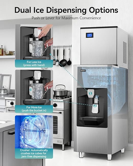 EUHOMY Commercial Ice Maker Machine 500Lb/24H, Ice Ready in 10-15 min, SECOP - Image 3
