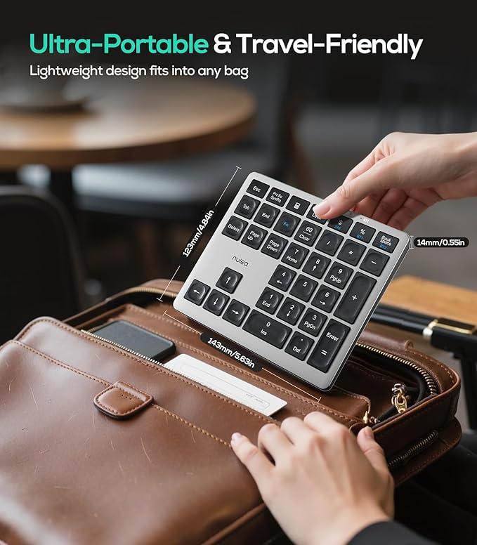 Nulea Wireless Number Pad Bluetooth 5.0 & 2.4G Portable Numeric Keyboard - Image 6