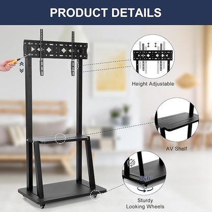 Maiproo Rolling TV Stand with Wheels - Image 4