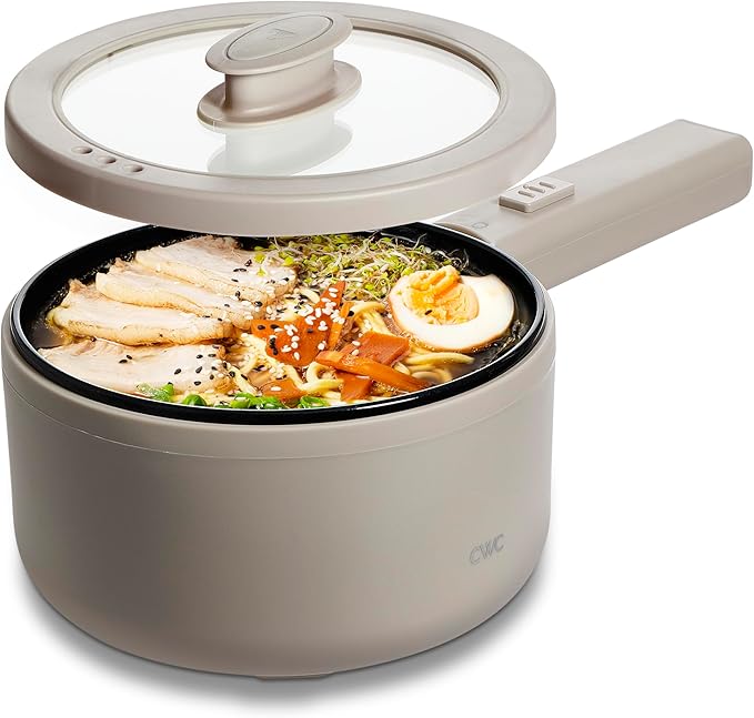 COOK WITH COLOR Electric Hot Pot, 1.6L Mini Cooker, 700W Power, Non-Stick by CookwithColor