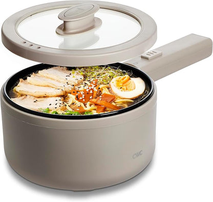 COOK WITH COLOR Electric Hot Pot, 1.6L Mini Cooker, 700W Power, Non-Stick by CookwithColor