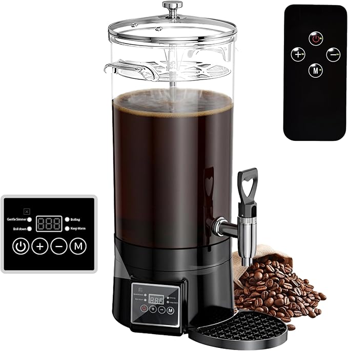 Coffee Urn Commercial Coffee Maker, 9.5 L 60 Cups, Transparent Electric by GKFF
