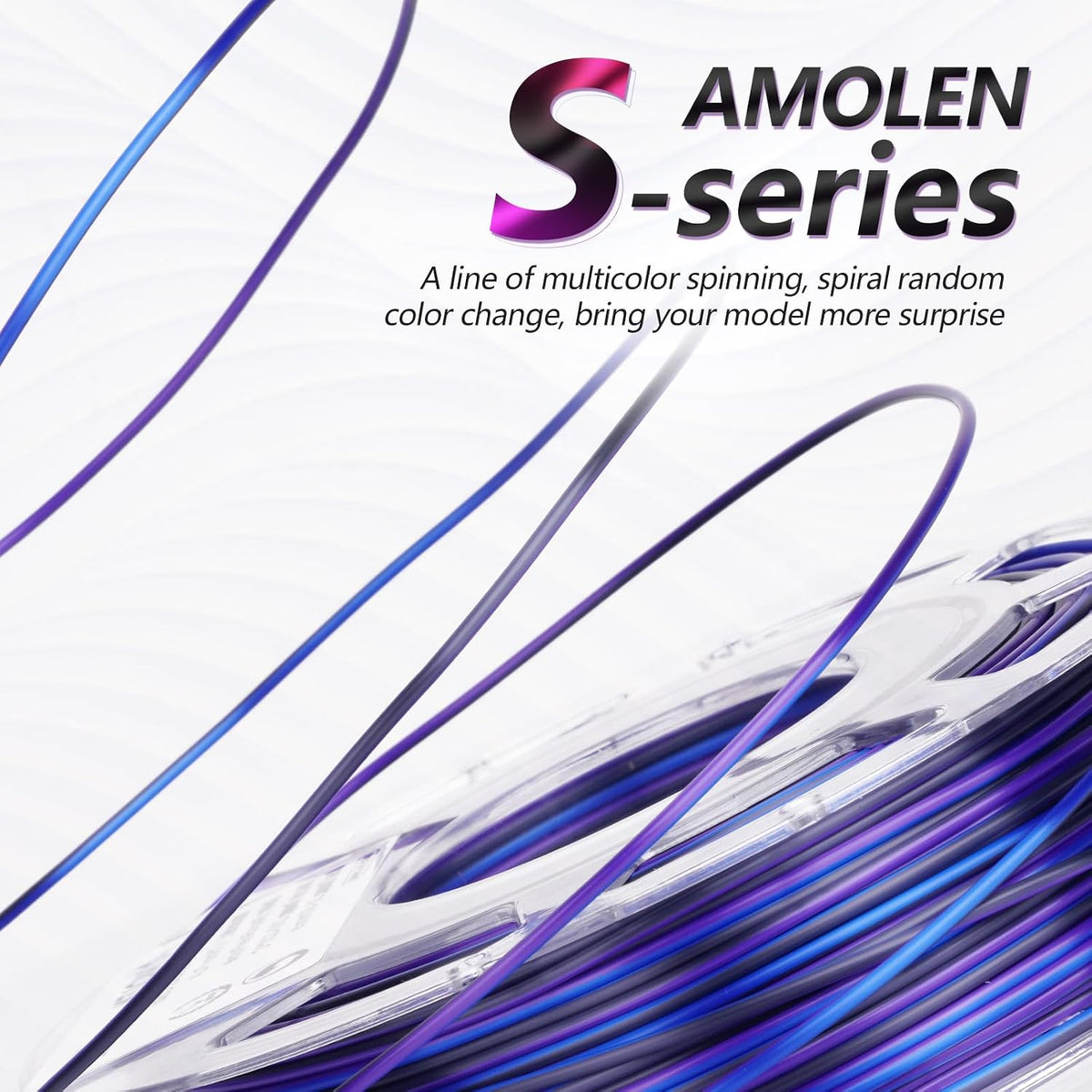 AMOLEN Silk PLA 3D Printer Filament Bundle, Shiny Multicolor Rainbow PLA Fila...