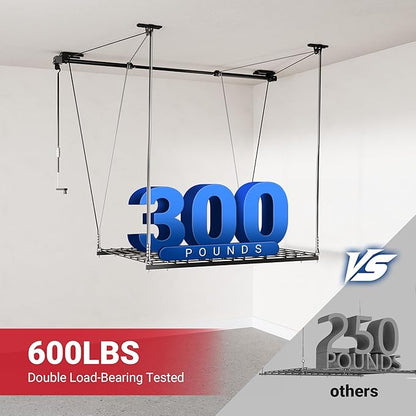 FLEXIMOUNTS GL1 Overhead Garage Lifting Storage Rack, 4x4 Ft Heavy-Duty Metal - Image 4