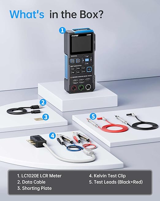 FNIRSI LC1020E 100kHz LCR Meter, Auto Component Detect, Measures ESR/Q/D/θ/X - Image 9