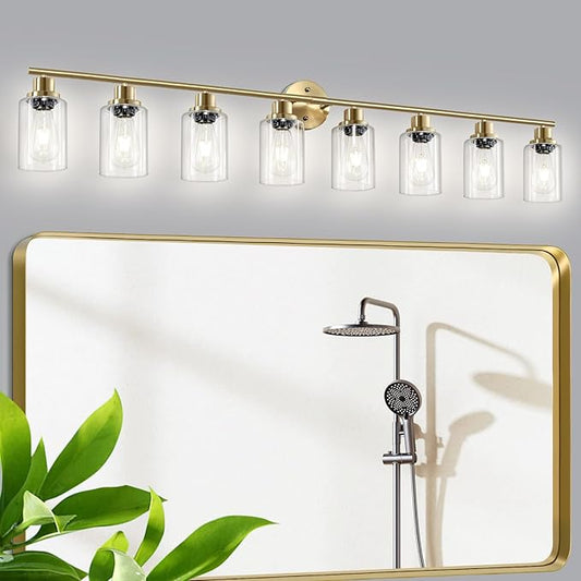 Guliaofo 8-Light Brushed Gold Vanity Lights by GuliaofoLights