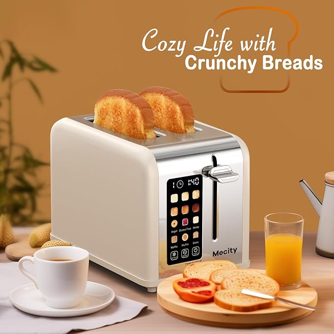 Mecity 2 Slice Touch Screen Toaster, 1.5" Wide Slot, Stainless Steel Smart - Image 7