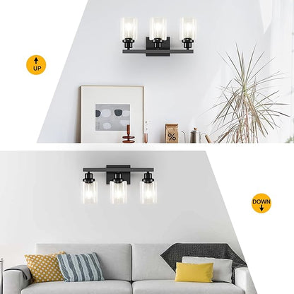DIKAIDA 3-Light Bathroom Light Fixtures, Modern Bathroom Wall Lights Over Mirror - Image 4
