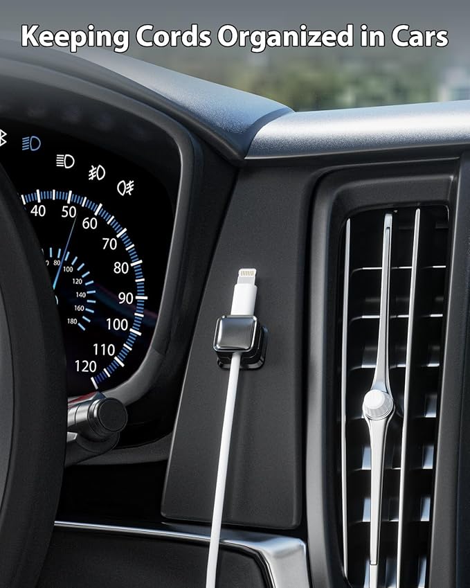 20 Pack Cord Organizer Holder, Strong Adhesive Desk Cable Management Magnetic - Image 7