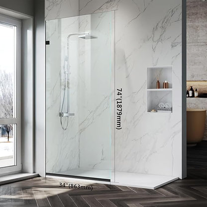 Bathroom Shower Glass Door Panel, 5/16" Thick Clear Tempered, Matte Black Finsh - Image 7