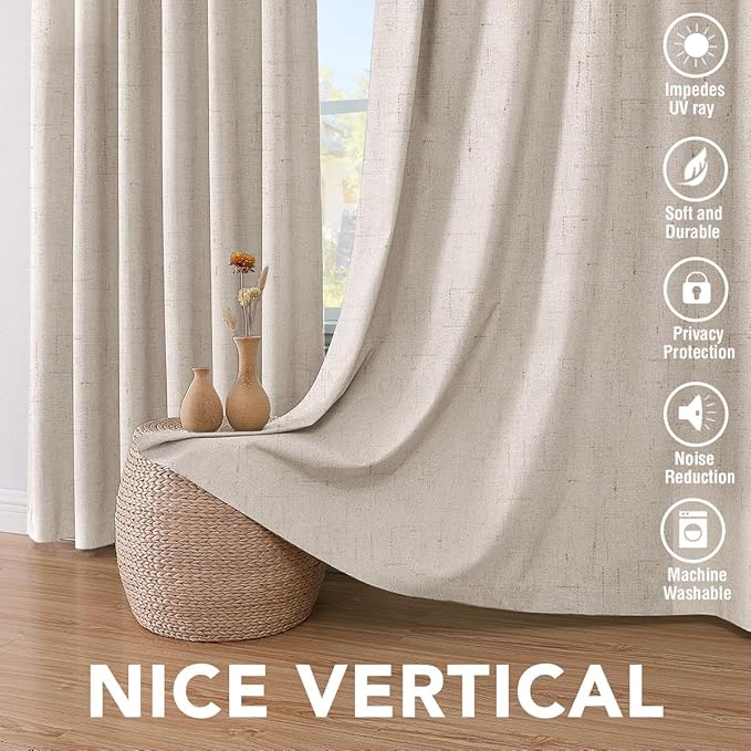 H.VERSAILTEX Linen Curtains 100% Blackout Curtains - Image 7