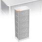 Curved Profile Dresser for Bedroom，5 Fabric Drawer Dresser by Sonharlar