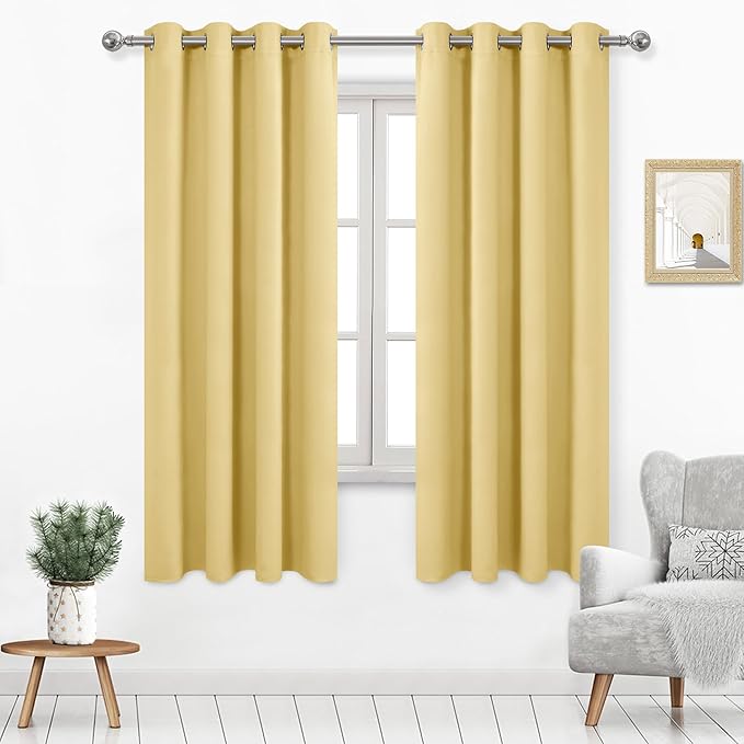 DWCN Room Darkening Blackout Curtains, Thermal Light Blocking Drapes by DWCN