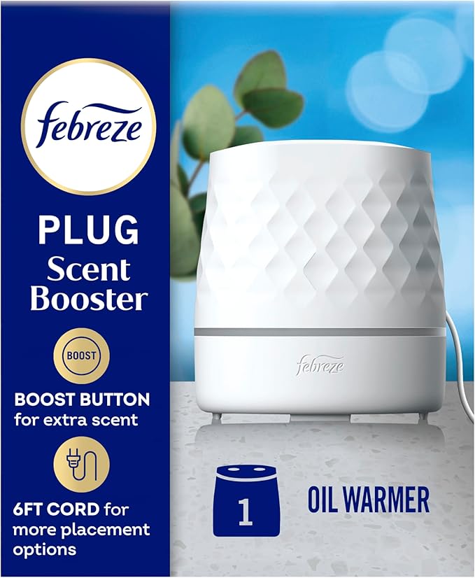 Febreze Plug Scent Booster in White, Continuous Scent Device Oil Diffuser by Febreze