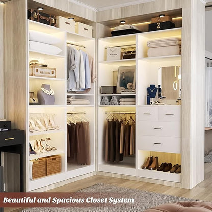 Unikito 50” Closet System with 4 Drawers, 4.2FT Wood Closet Organizer with - Image 6