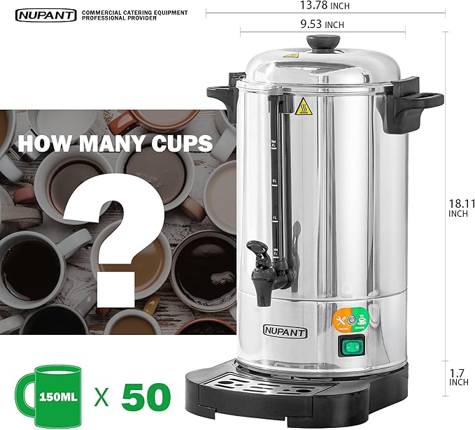 Commercial Coffee Urn 50 Cup/8L Coffee Dispenser - Image 2