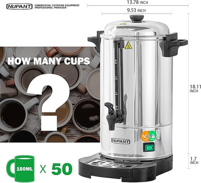 Commercial Coffee Urn 50 Cup/8L Coffee Dispenser - Image 2