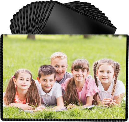Sloworld Magnetic Picture Frame, 15 Pack Magnet Photo Frames for Refrigerator 4"x6" Reusable Fridge Photograph Frames for Locker/Whiteboard/Office Cabinet (Black 15 Pack)