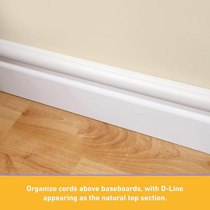 D-Line Half Round Cord Hider, Patented Cable Cover, Hide TV Wall Mount Wires - Image 6