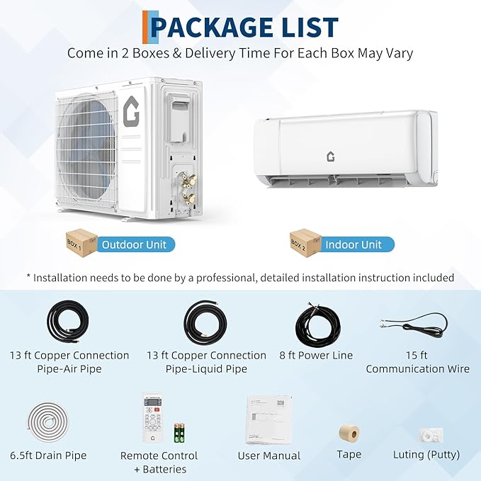 12000BTU Mini Split Air Conditioner& Heater, 21 SEER2 230V Wall-Mounted - Image 5