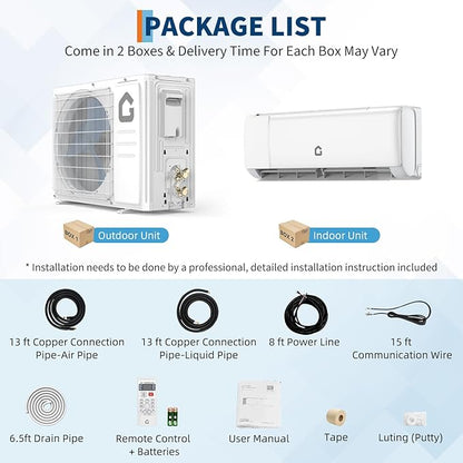 12000BTU Mini Split Air Conditioner& Heater, 21 SEER2 230V Wall-Mounted - Image 5