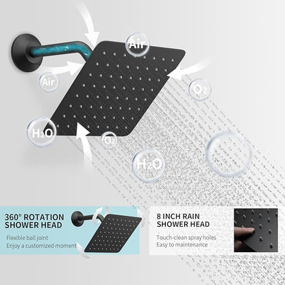 KATAIS Matte Black Shower System Digital Tempreature Display Thermostatic - Image 4