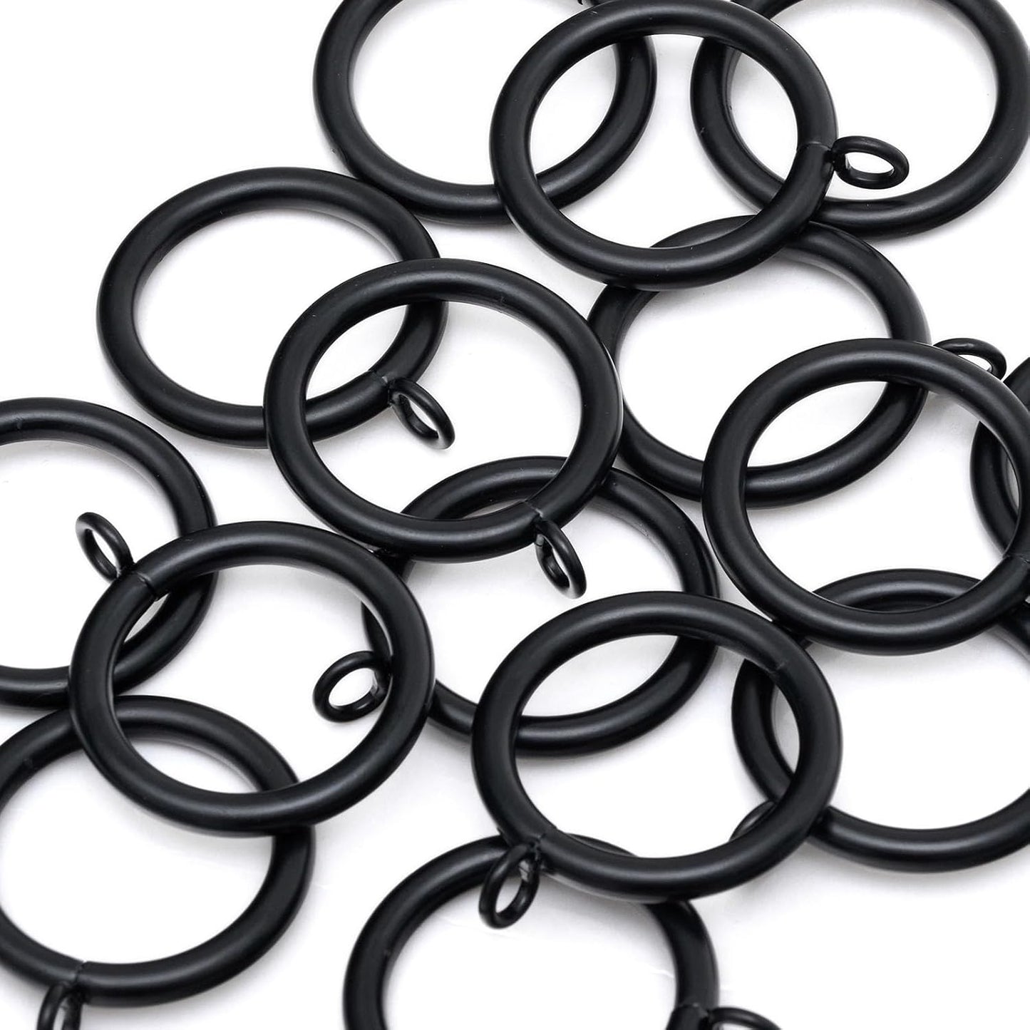 40 PCS Curtain Rings, 1.5 Inch Thickened Curtain Rings Metal Drapery Ring for Curtain Rods Black