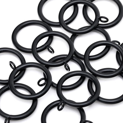 40 PCS Curtain Rings, 1.5 Inch Thickened Curtain Rings Metal Drapery Ring for Curtain Rods Black