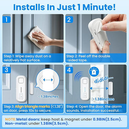 Sanjie Door Alarm with Instant and Delayed Alerts 30s/1min/2min/4min, Door - Image 7