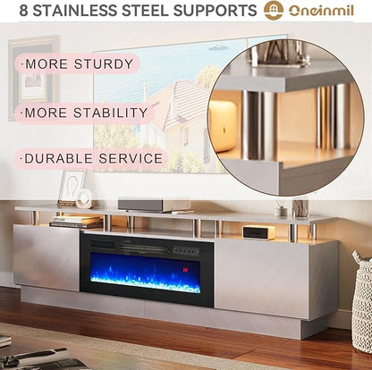 oneinmil 36" Electric Fireplace Integrated TV Stand - Image 2
