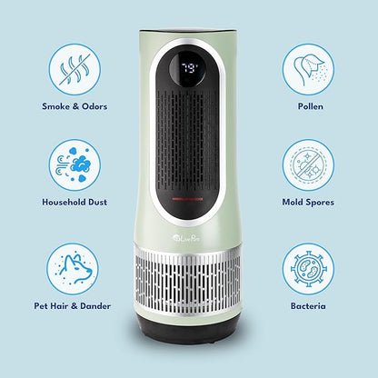 LivePure 3-in-1 LP520 Clean Heat Air Purifier & Electric Heater – Oscillating - Image 7