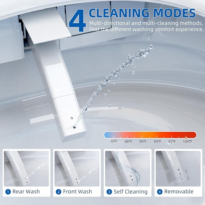 Smart Toilet with Built-in Bidet, Heated Seat, Warm Water, Air Dryer, Foot - Image 6