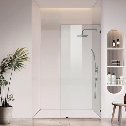 Bathroom Shower Door 10" W x 78.75" H, Frameless Fixed 3/8" Thick Clear - Image 3