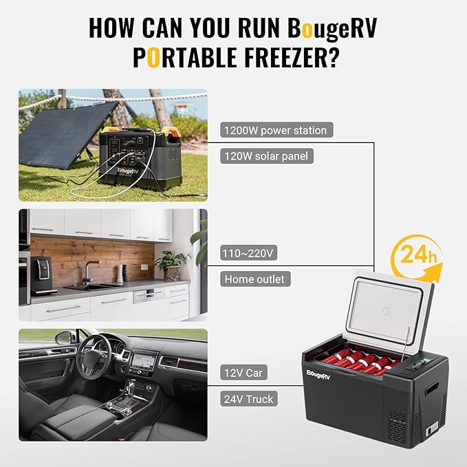 BougeRV 12 Volt Refrigerator 12V Car Fridge 23 Quart Portable Freezer - Image 7