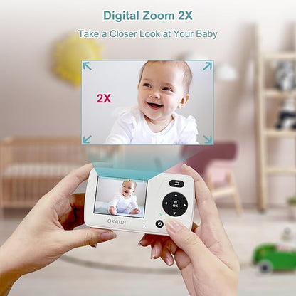 OKAIDI Video Baby Monitor with Camera and Audio, 2.4'' Portable Travel Baby - Image 7