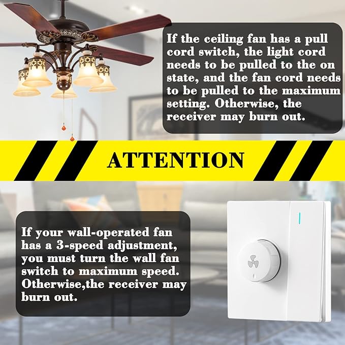 Universal Ceiling Fan Remote Control Kit Dimmable, Replacement - Image 7