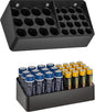 Battery Storage Organizer Battery Storage Box Black Fits 16 AAA & 12 AA by RUDDLIN