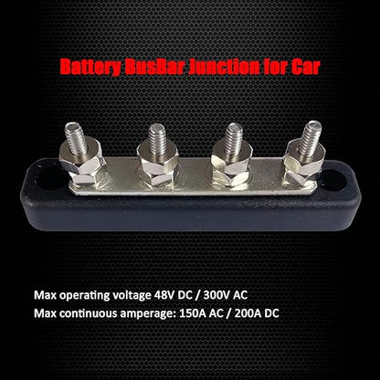 4 x #10 Studs Bus Bar, Ampper 4.2" Ground Distribution Block Brass Battery - Image 4
