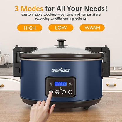 Sunvivi 8.5 Quart Programmable Slow Cooker: Multi-Cooker Food Warmer - Image 4