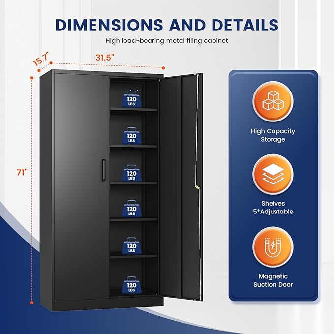 Yizosh Metal Garage Storage Cabinet - Image 3