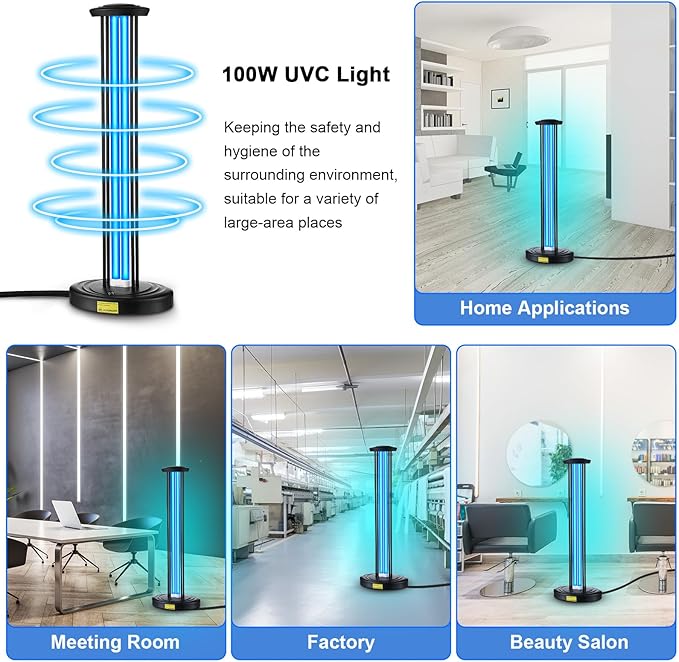 Qualirey 100W UV Light Sanitizer, Ozone Free, Safe - Image 5