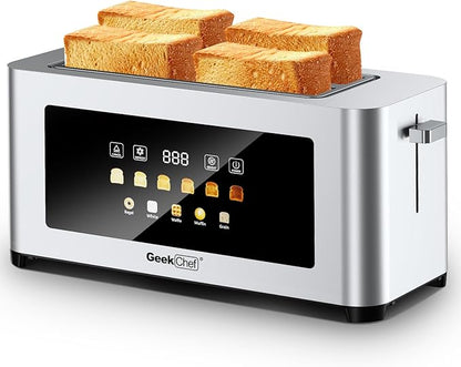 Geek Chef Long Slot Toaster 4 Slice, 1.5" Touch Screen Extra Wide Slots by GeekChef