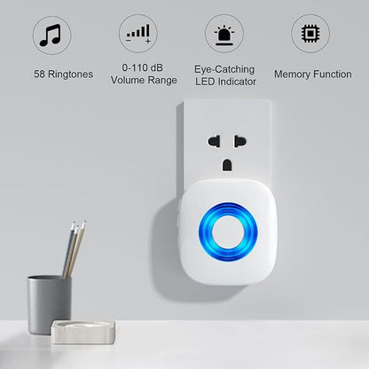 Wireless Doorbell with 2 Receivers 2 Buttons - Image 3