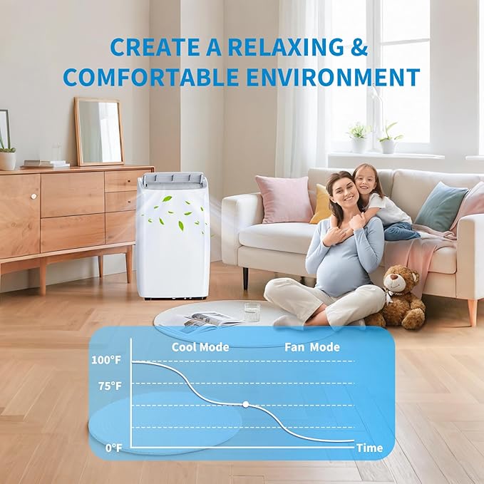 Powerful 14, 000 BTU Portable Air Conditioners, Cools Up to 750 Sq.Ft, 3-IN-1 - Image 5