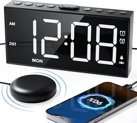 Loud Alarm Clock with Bed Shaker by Roxicosly