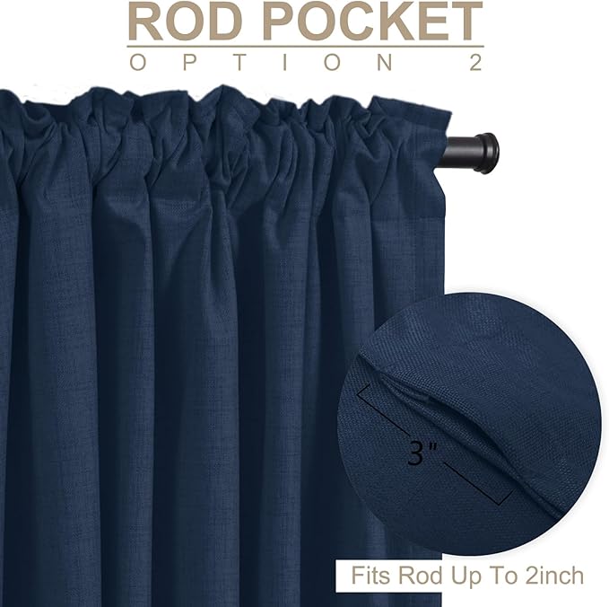 100% Blackout Shield Linen Blackout Curtains - Image 4