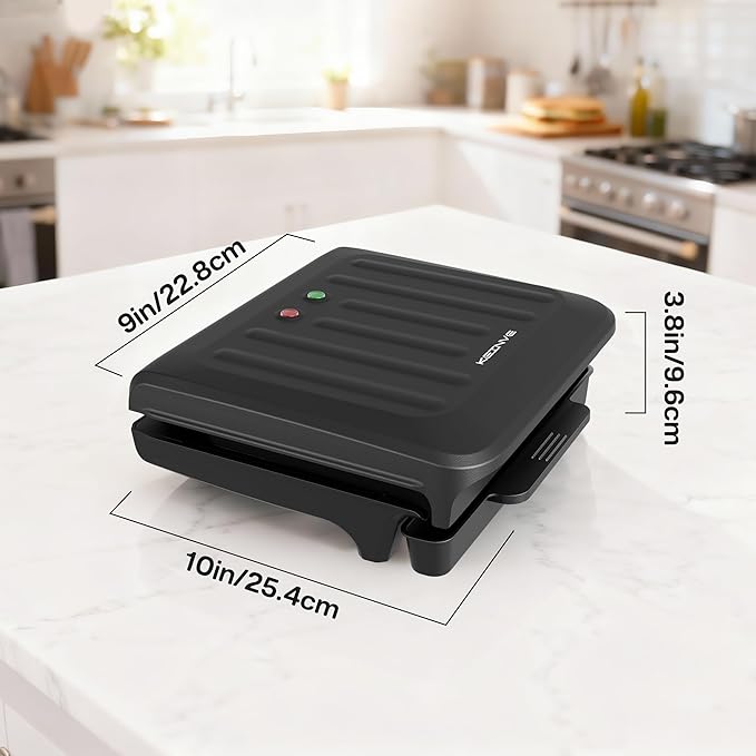 2-Serving Electric Grill and Panini Press, Tough Non-Stick Coating, Drip Tray - Image 7