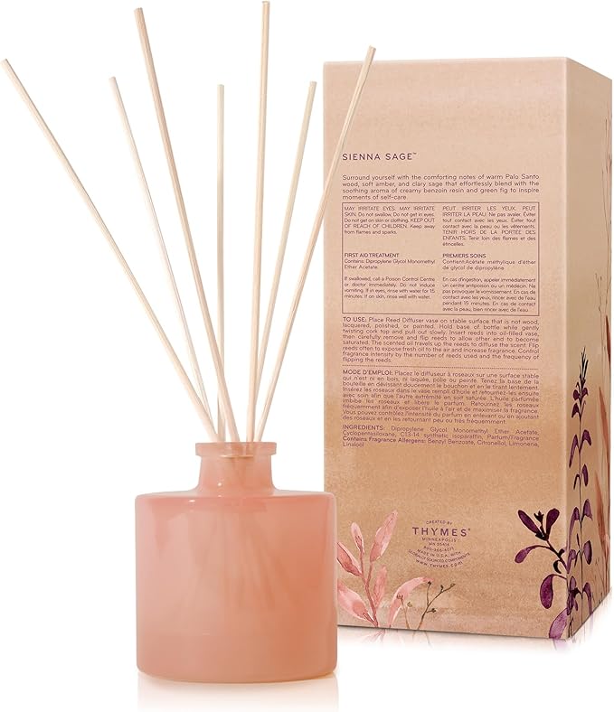 Thymes Petite Reed Diffuser Set – Includes Rattan Wood Sticks, Fragrance Oil - Image 6